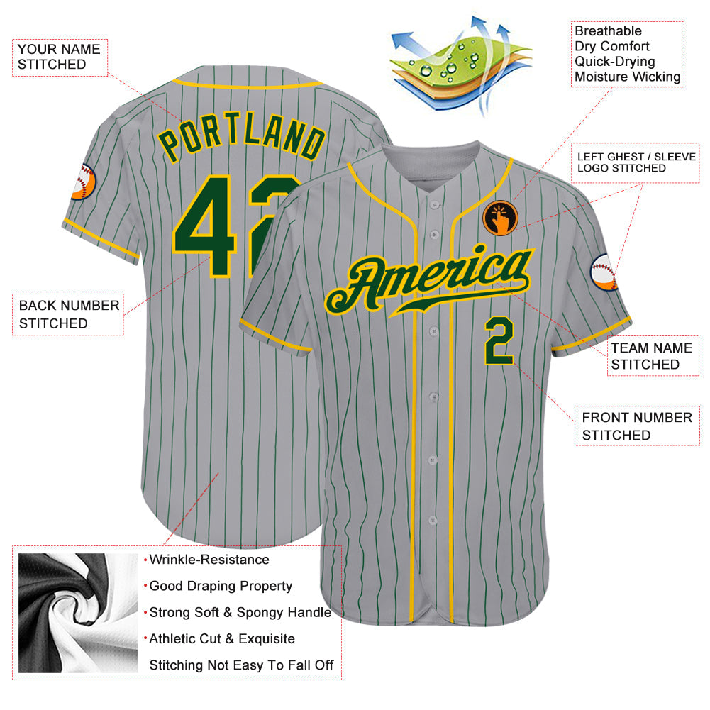 Custom Bright Green Aqua Thick Stripe Fashion Authentic Baseball jersey