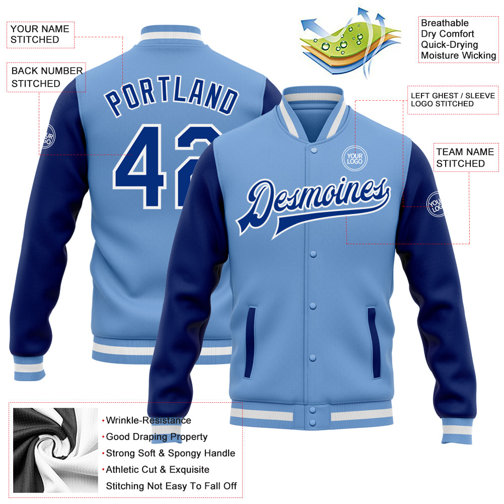 Custom Navy Light Blue-White Two Tone Waterproof Jacket main image 0