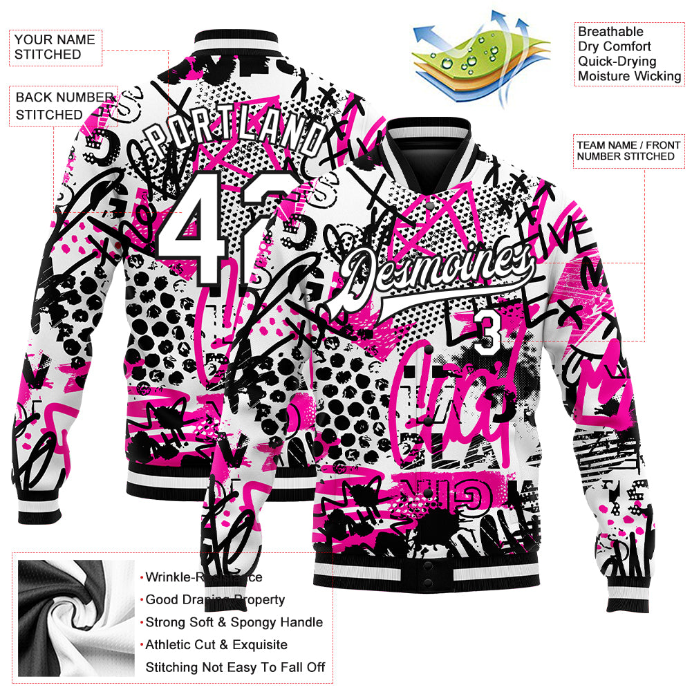 Custom Texas Orange White-Light Brown Maple Leaf Raglan Sleeves Bomber Graffiti Pattern Varsity Jacket
