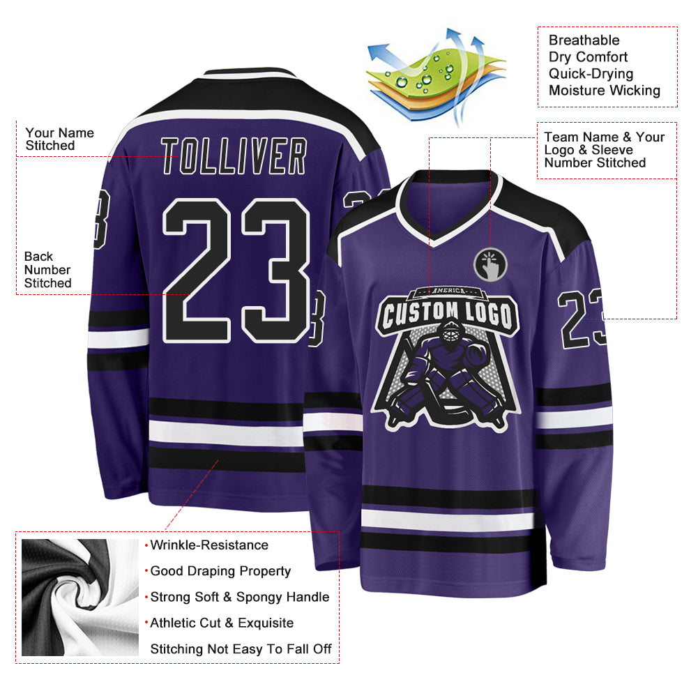 Black and purple hockey jersey online