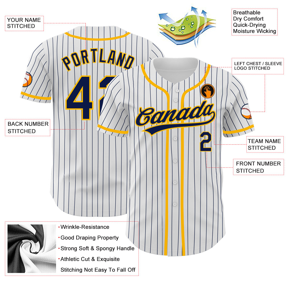 Custom Navy White Thorns Ribbed Classic Style Authentic Baseball Jersey main image 0