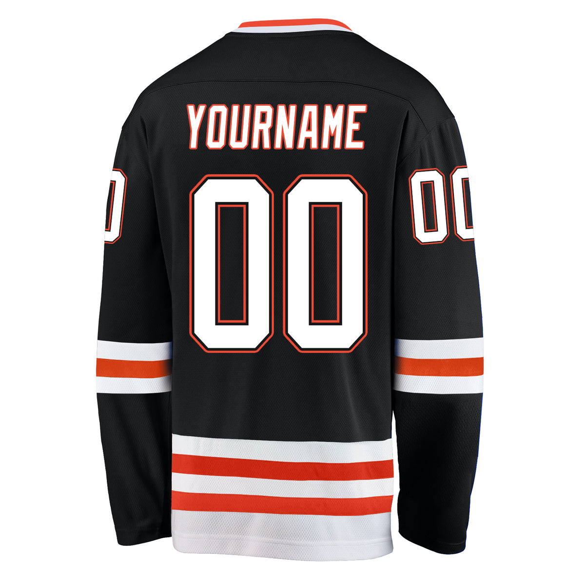 Custom Black WhiteOrange Hockey Jersey Free Shipping DIYOJ