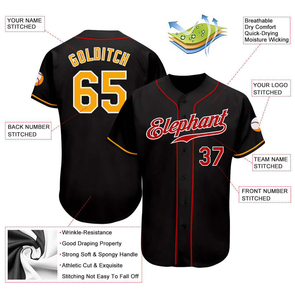 Black-Gold Tribal & Black Reversible Baseball Jersey