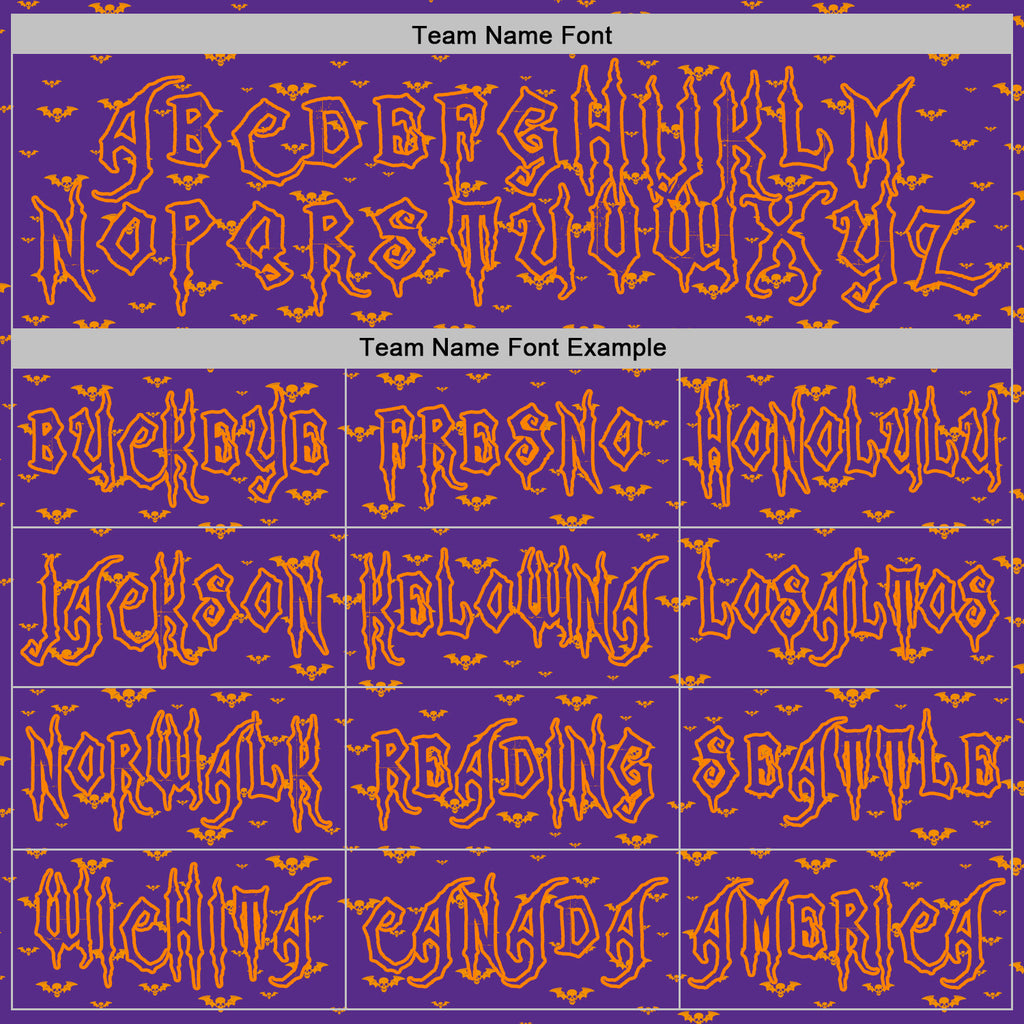 Custom Purple Bay Orange 3D Halloween Bat Skull Doodle Party Costume Ideas Sports Pullover Sweatshirt Hoodie