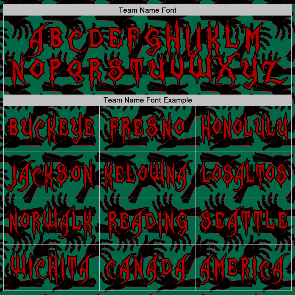 Custom Kelly Green Red-Black 3D Halloween Horror Night Trick Treat Party Costume Ideas Sports Pullover Sweatshirt Hoodie