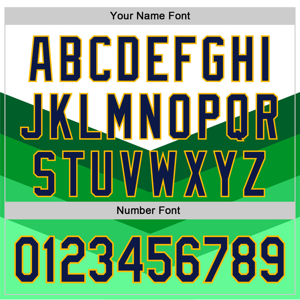 Custom Stitched White Navy Green-Gold 3D Pattern Design Sportswear Pullover Sweatshirt Hoodie