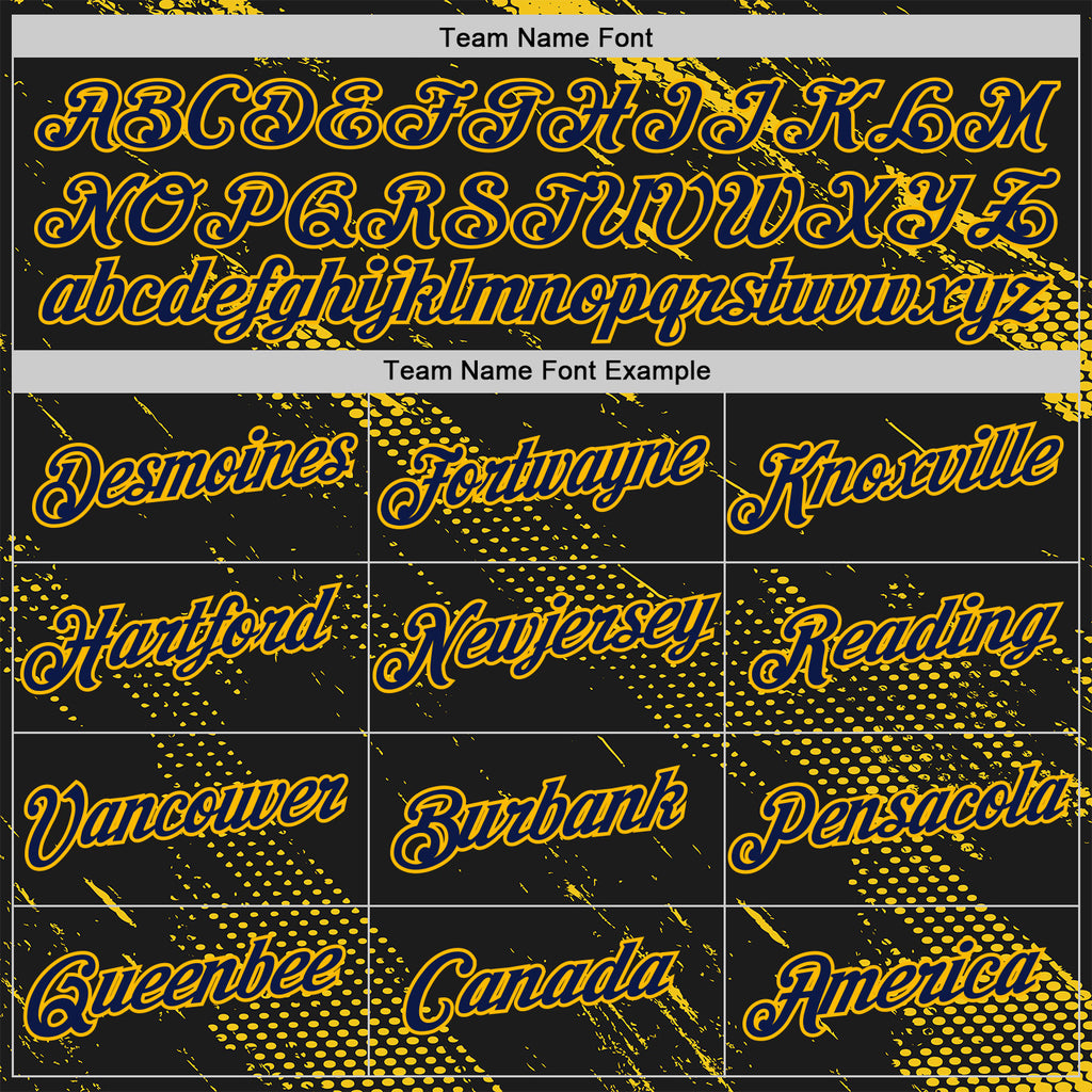 Custom Stitched Black Navy-Gold 3D Pattern Design Sportswear Pullover Sweatshirt Hoodie