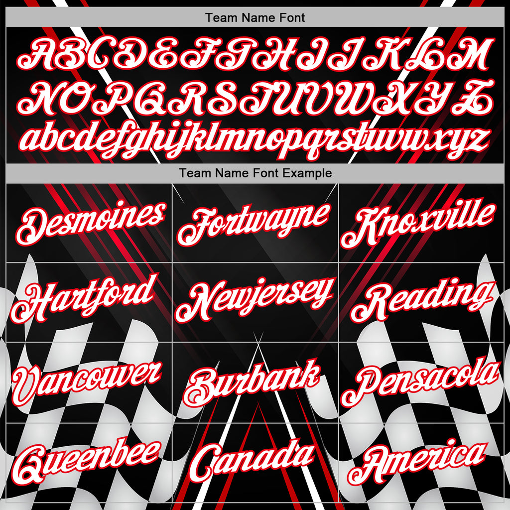 Custom Black White-Fire Red 3D Pattern Design Formula Auto Car Racing Motorsport Sports Pullover Sweatshirt Hoodie