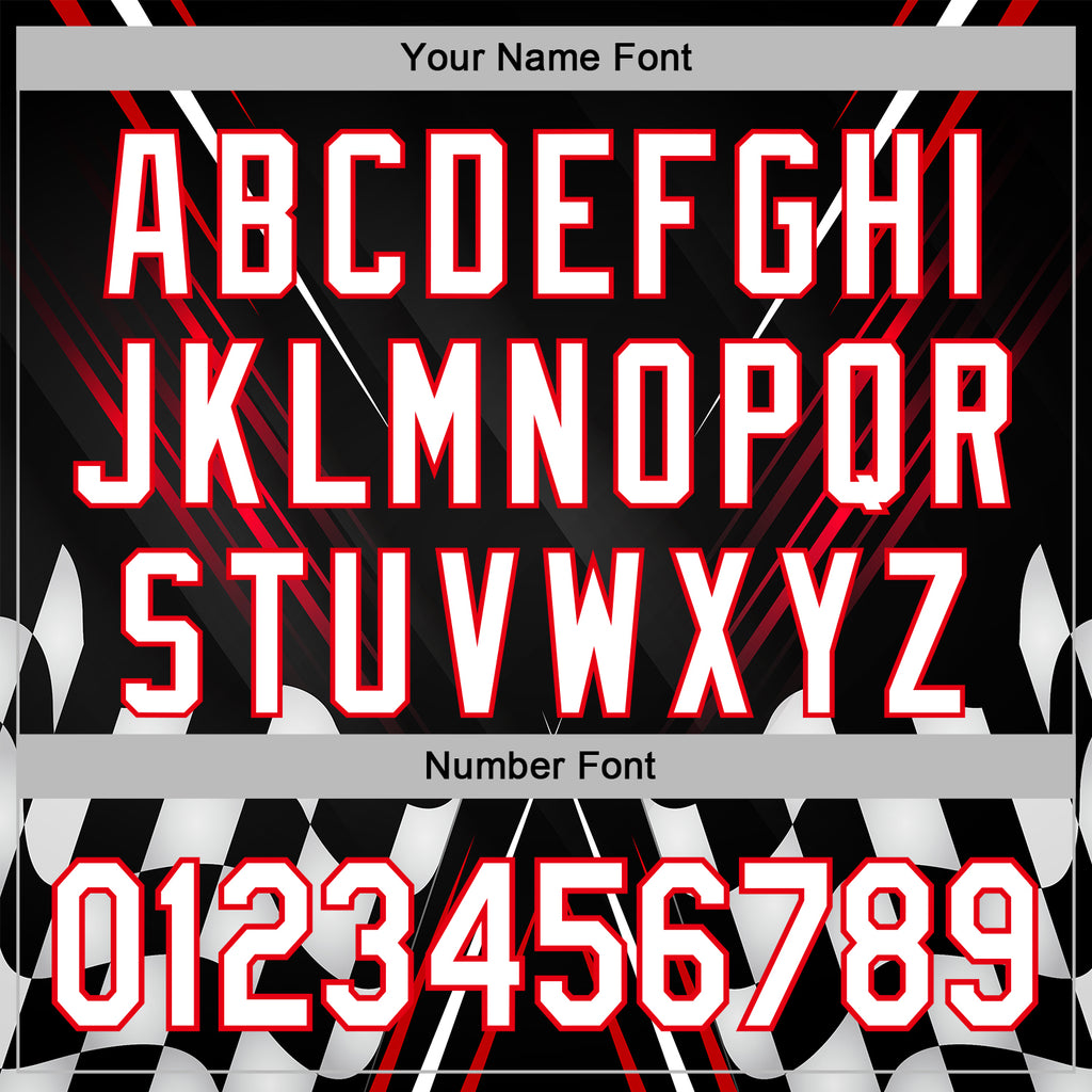 Custom Black White-Fire Red 3D Pattern Design Formula Auto Car Racing Motorsport Sports Pullover Sweatshirt Hoodie