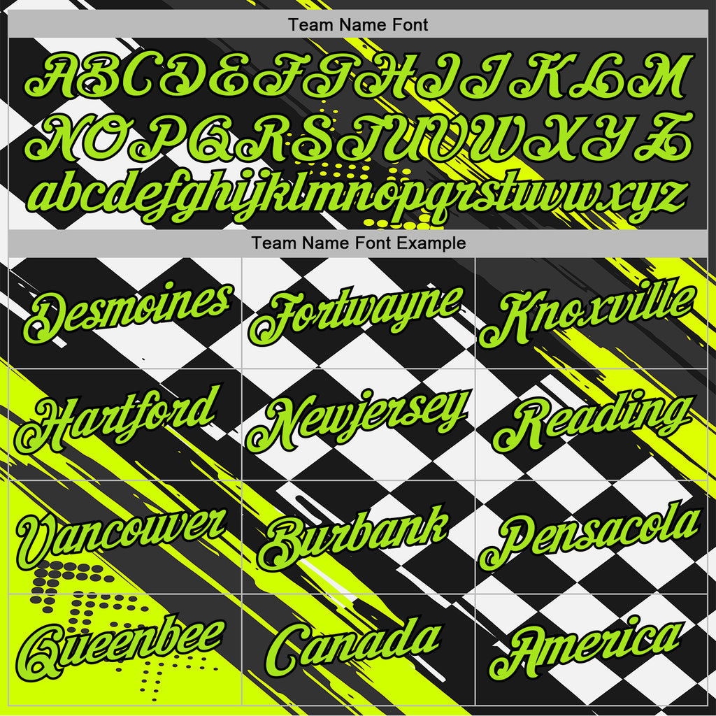 Custom Black Neon Green-White 3D Pattern Design Formula Auto Car Racing Motorsport Sports Pullover Sweatshirt Hoodie