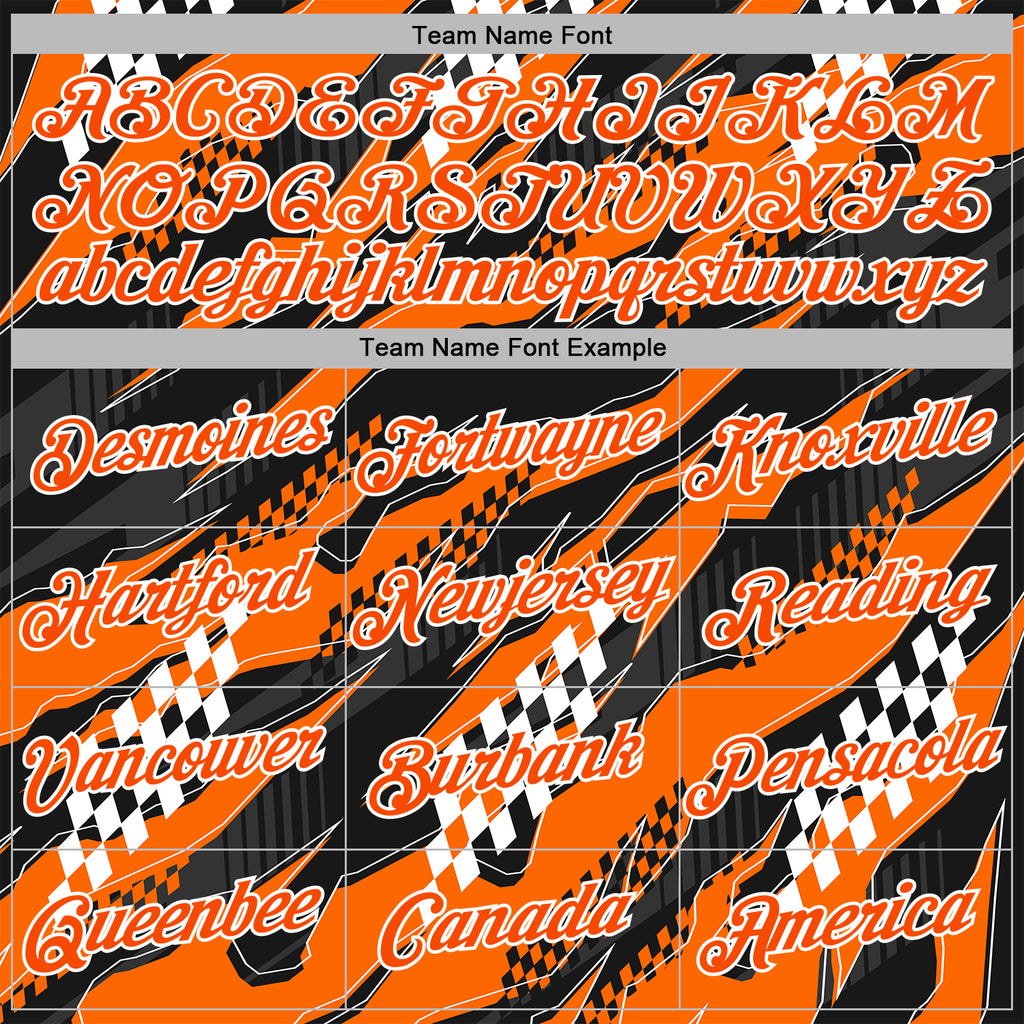 Custom Orange Black-White 3D Pattern Design Formula Auto Car Racing Motorsport Sports Pullover Sweatshirt Hoodie