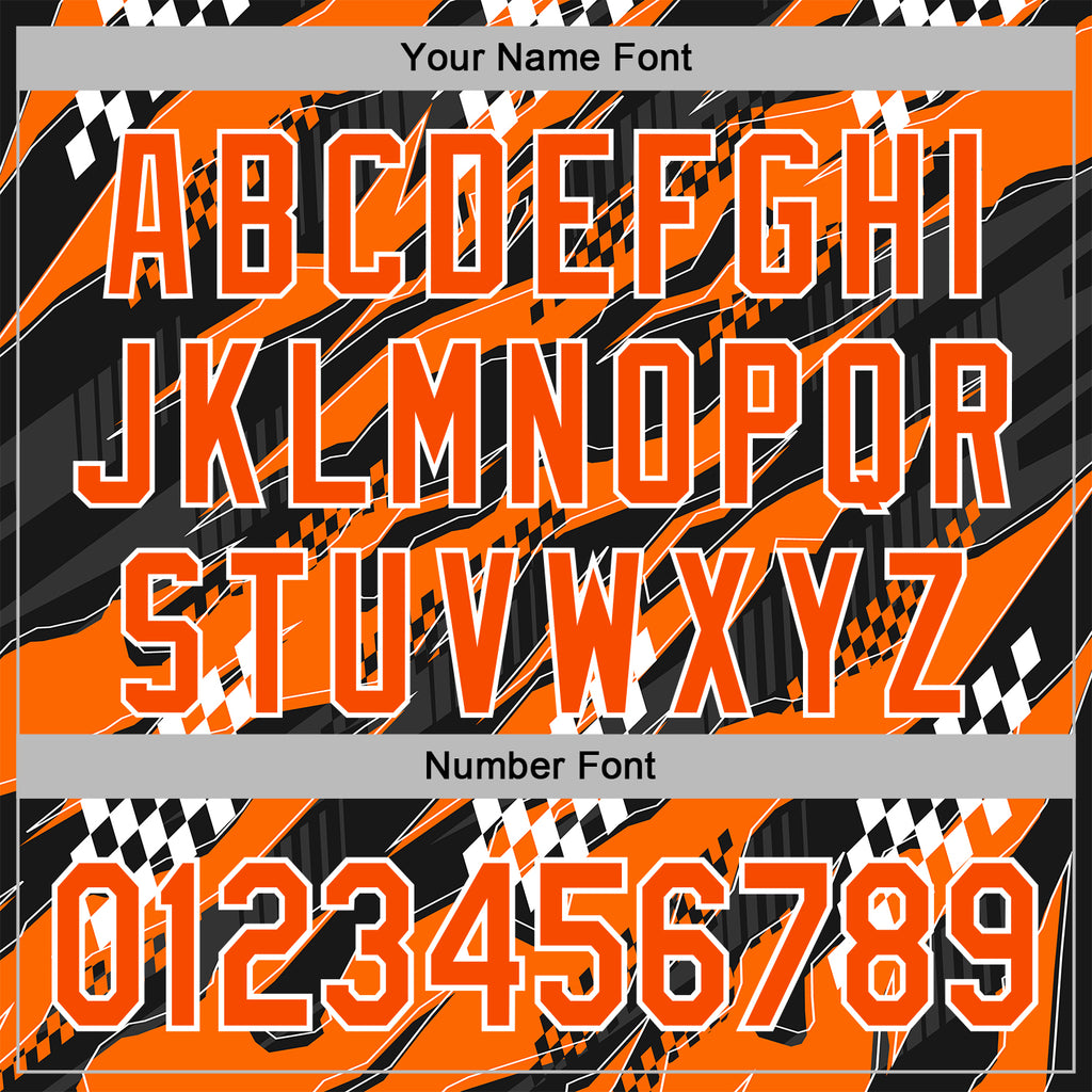 Custom Orange Black-White 3D Pattern Design Formula Auto Car Racing Motorsport Sports Pullover Sweatshirt Hoodie