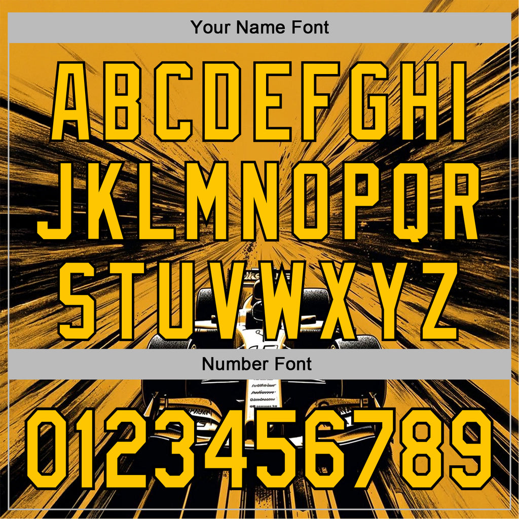 Custom Yellow Black-White 3D Pattern Design Formula Auto Car Racing Motorsport Sports Pullover Sweatshirt Hoodie