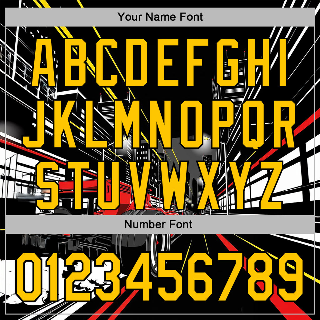 Custom Black Yellow Red-White 3D Pattern Design Formula Auto Car Racing Motorsport Sports Pullover Sweatshirt Hoodie