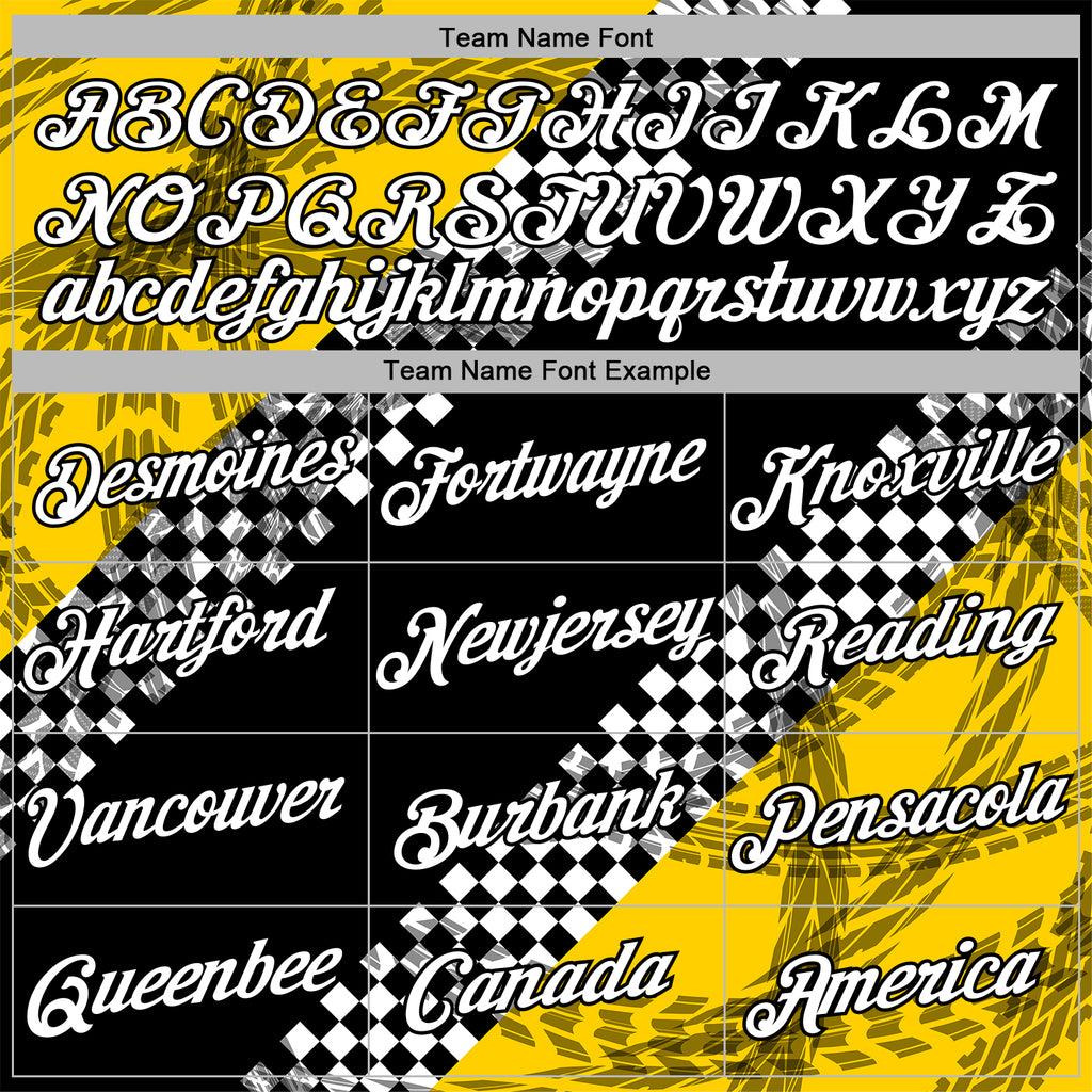 Custom Black White-Yellow 3D Pattern Design Formula Auto Car Racing Motorsport Sports Pullover Sweatshirt Hoodie