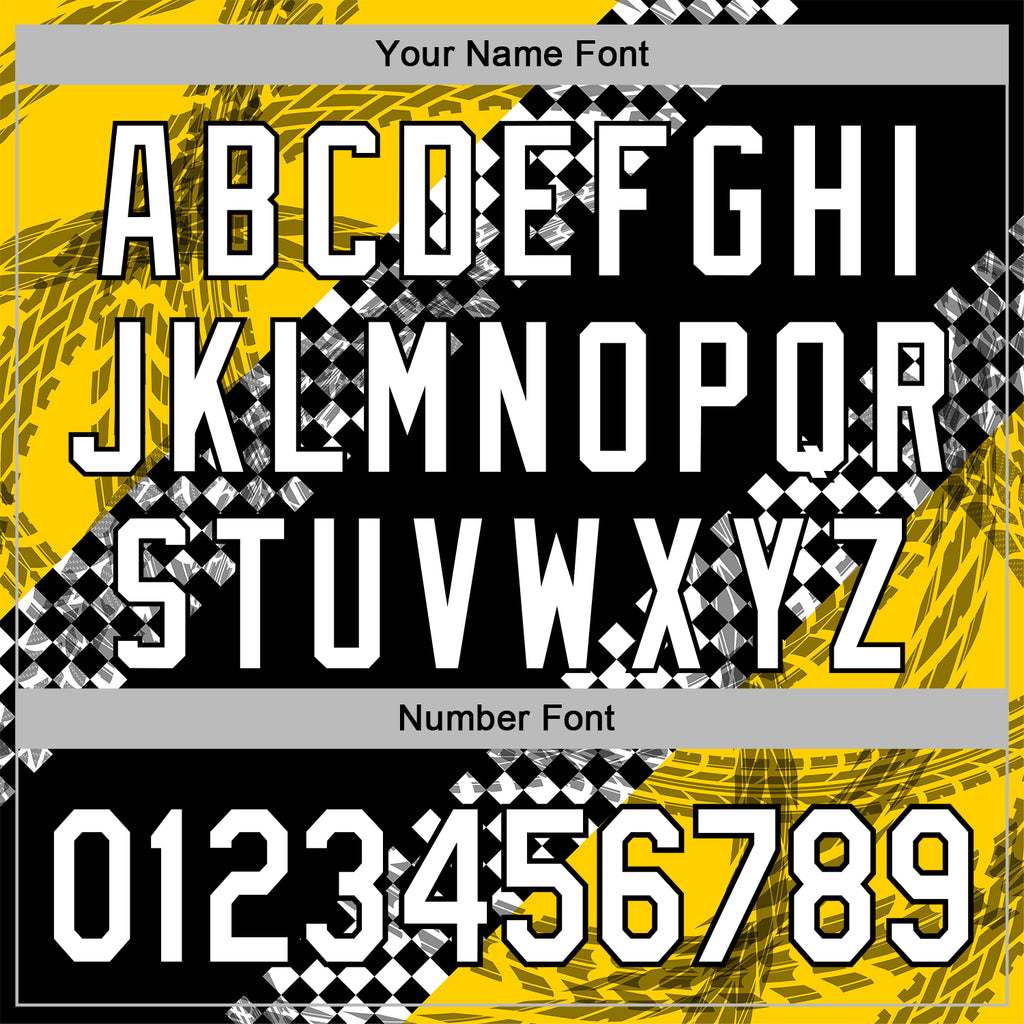 Custom Black White-Yellow 3D Pattern Design Formula Auto Car Racing Motorsport Sports Pullover Sweatshirt Hoodie