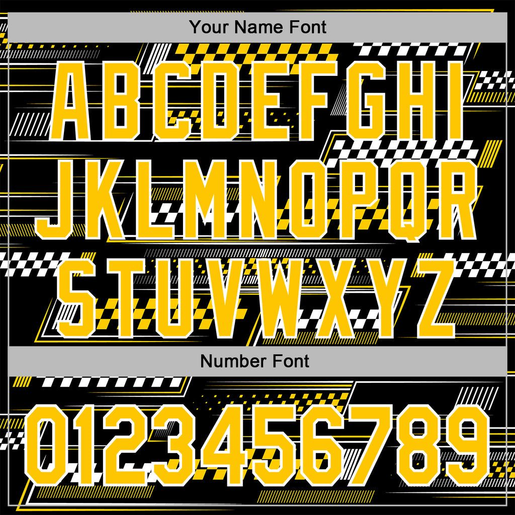 Custom Black Yellow-White 3D Pattern Design Formula Auto Car Racing Motorsport Sports Pullover Sweatshirt Hoodie