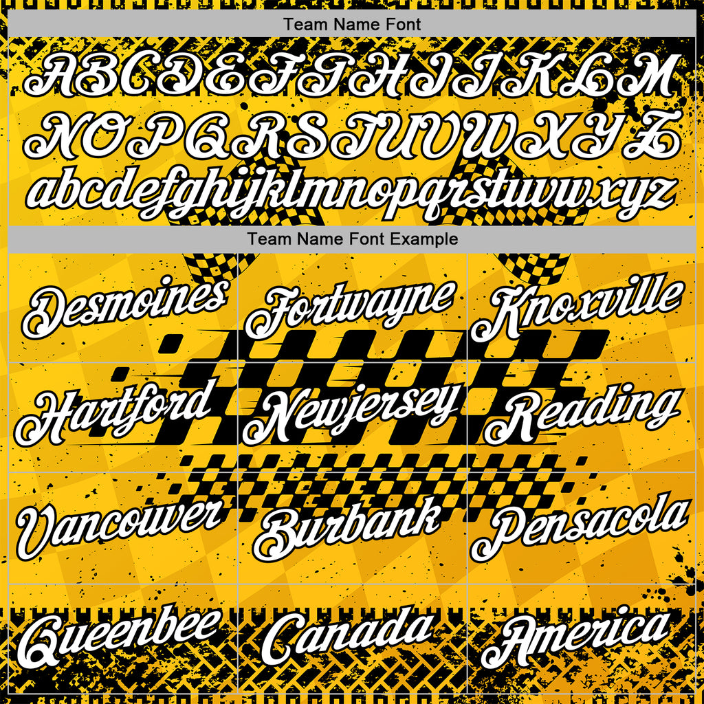 Custom Yellow White-Black 3D Pattern Design Formula Auto Car Racing Motorsport Sports Pullover Sweatshirt Hoodie