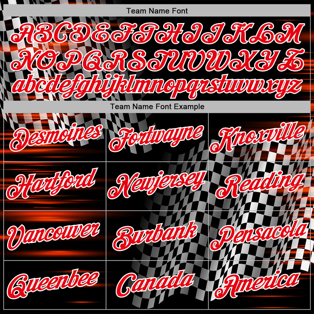 Custom Black Fire Red-White 3D Pattern Design Formula Auto Car Racing Motorsport Sports Pullover Sweatshirt Hoodie