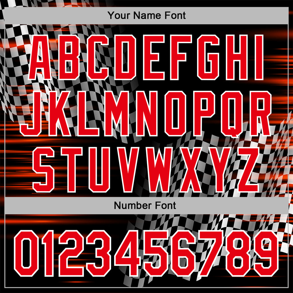 Custom Black Fire Red-White 3D Pattern Design Formula Auto Car Racing Motorsport Sports Pullover Sweatshirt Hoodie