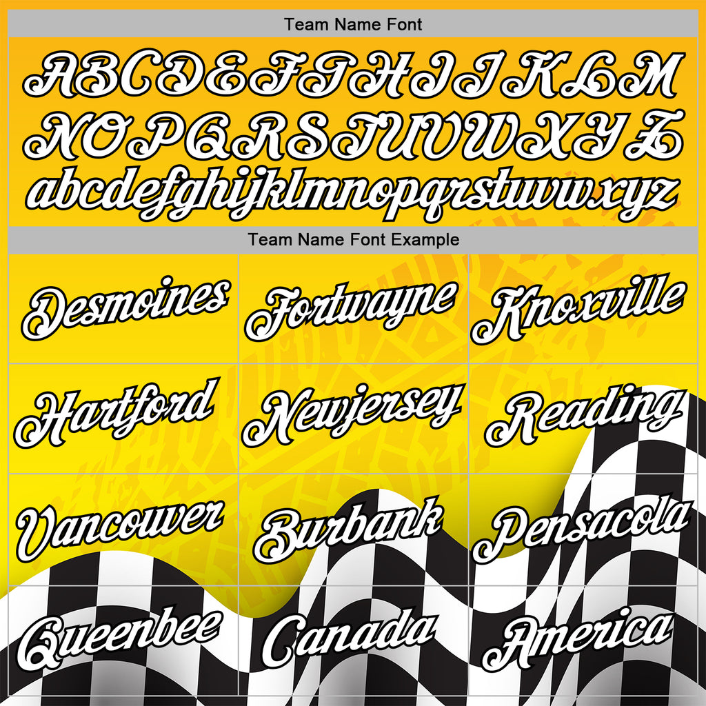 Custom Yellow White-Black 3D Pattern Design Formula Auto Car Racing Motorsport Sports Pullover Sweatshirt Hoodie