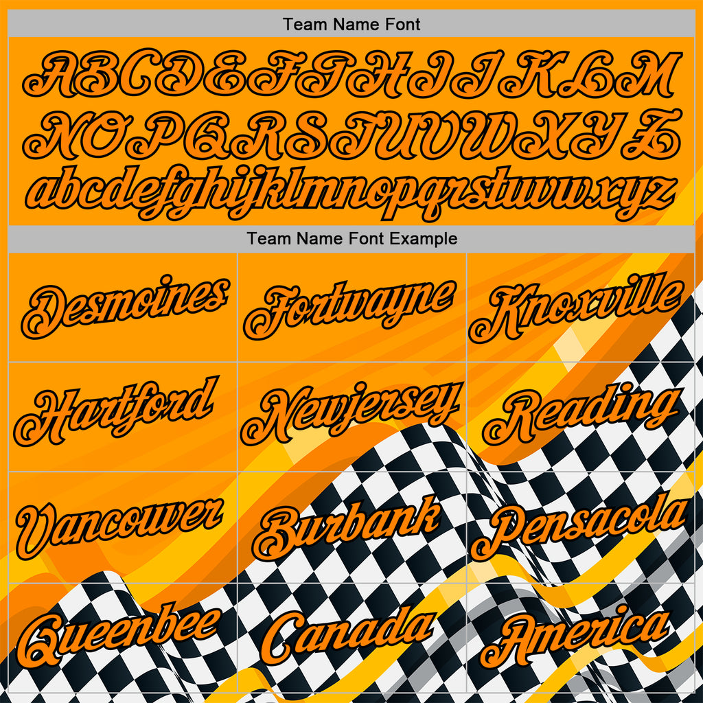 Custom Orange Bay Orange Black-White 3D Pattern Design Formula Auto Car Racing Motorsport Sports Pullover Sweatshirt Hoodie