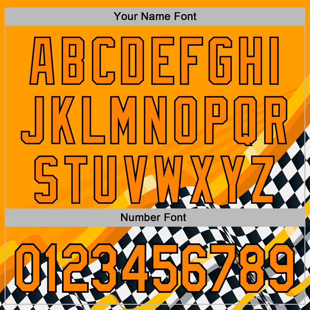 Custom Orange Bay Orange Black-White 3D Pattern Design Formula Auto Car Racing Motorsport Sports Pullover Sweatshirt Hoodie