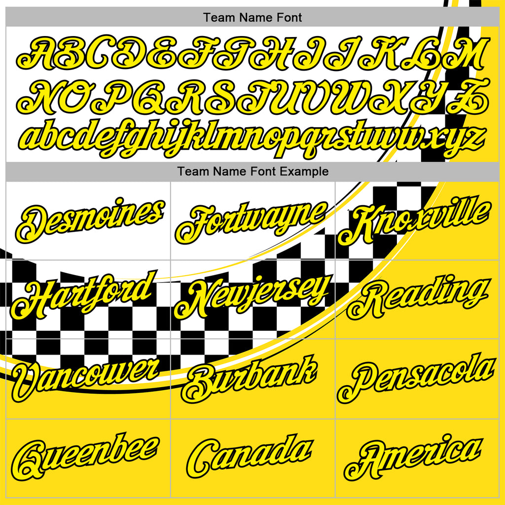 Custom White Light Yellow-Black 3D Pattern Design Formula Auto Car Racing Motorsport Sports Pullover Sweatshirt Hoodie