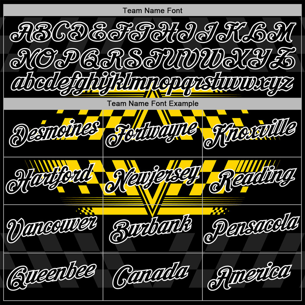 Custom Black Yellow-White 3D Pattern Design Formula Auto Car Racing Motorsport Sports Pullover Sweatshirt Hoodie