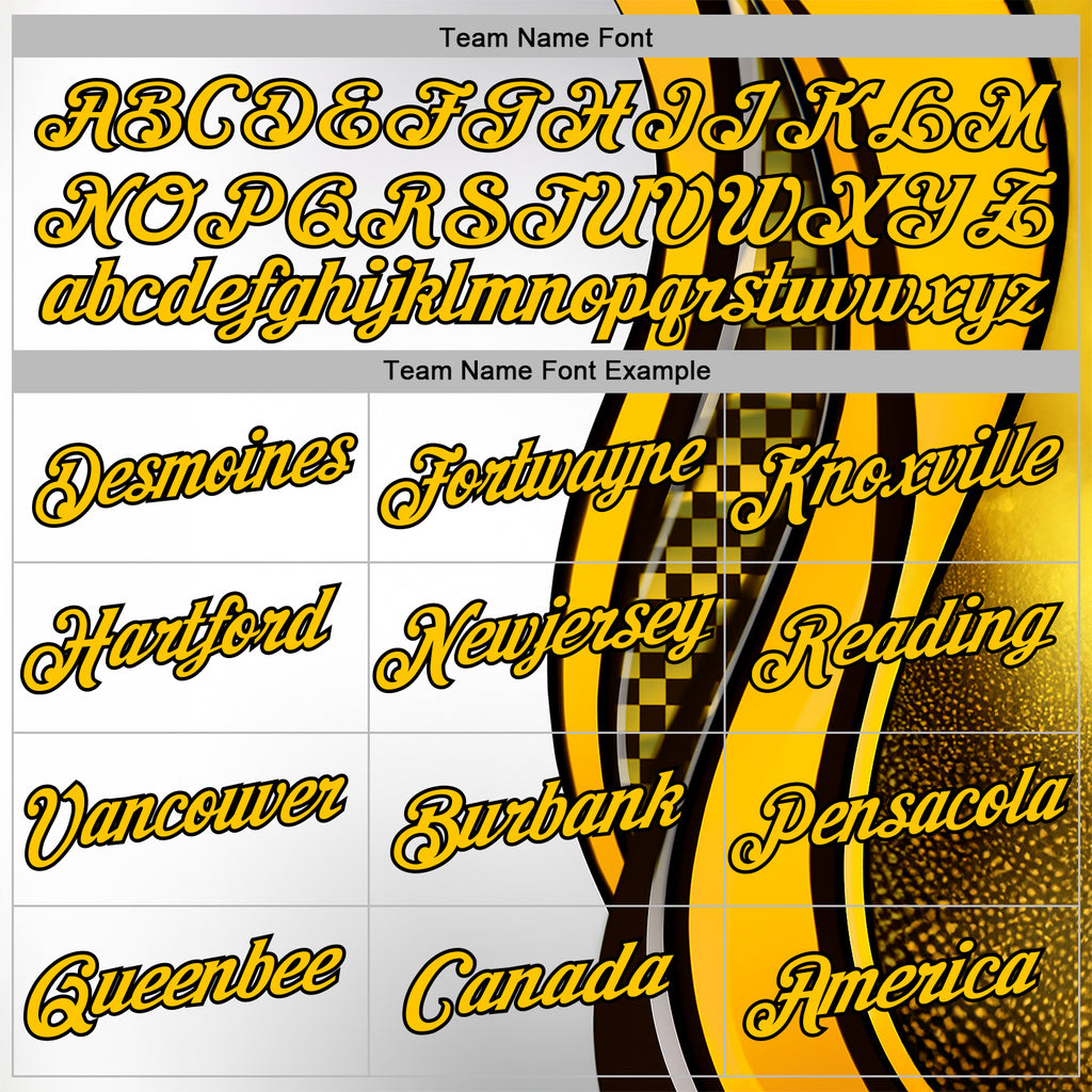 Custom White Yellow-Black 3D Pattern Design Formula Auto Car Racing Motorsport Sports Pullover Sweatshirt Hoodie