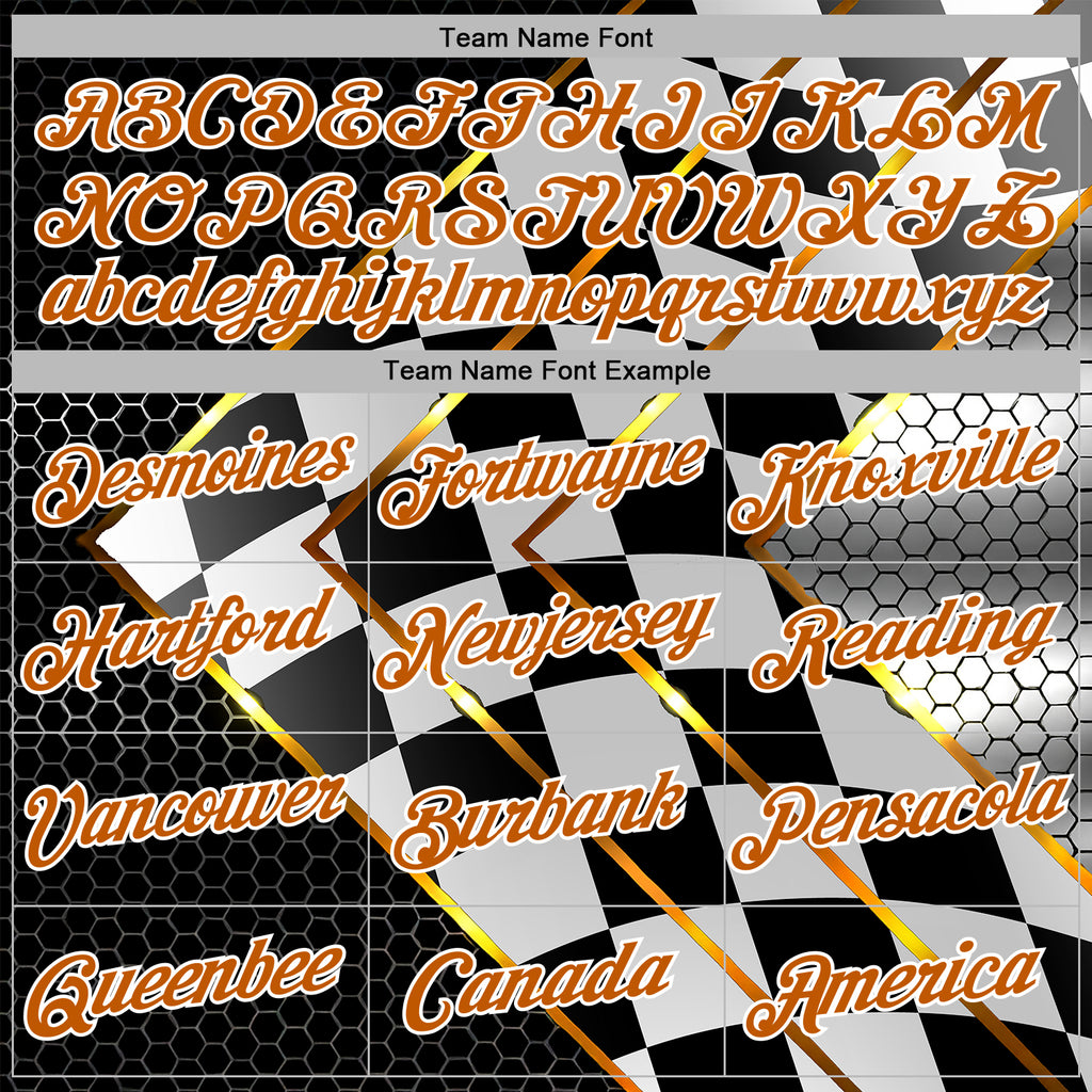 Custom Black Texas Orange Yellow-White 3D Pattern Design Formula Auto Car Racing Motorsport Sports Pullover Sweatshirt Hoodie