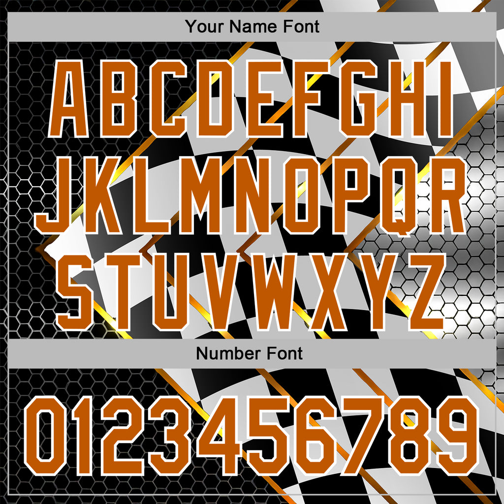 Custom Black Texas Orange Yellow-White 3D Pattern Design Formula Auto Car Racing Motorsport Sports Pullover Sweatshirt Hoodie