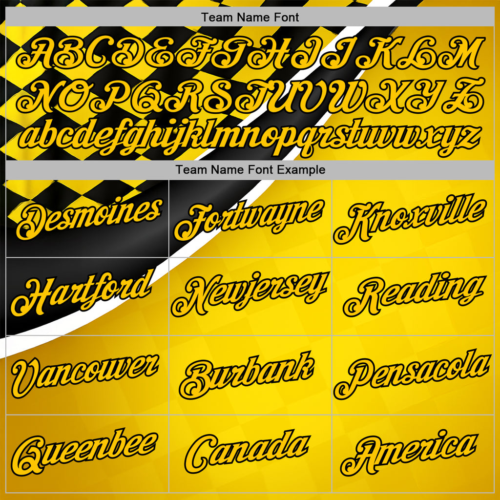 Custom Yellow Black-White 3D Pattern Design Formula Auto Car Racing Motorsport Sports Pullover Sweatshirt Hoodie