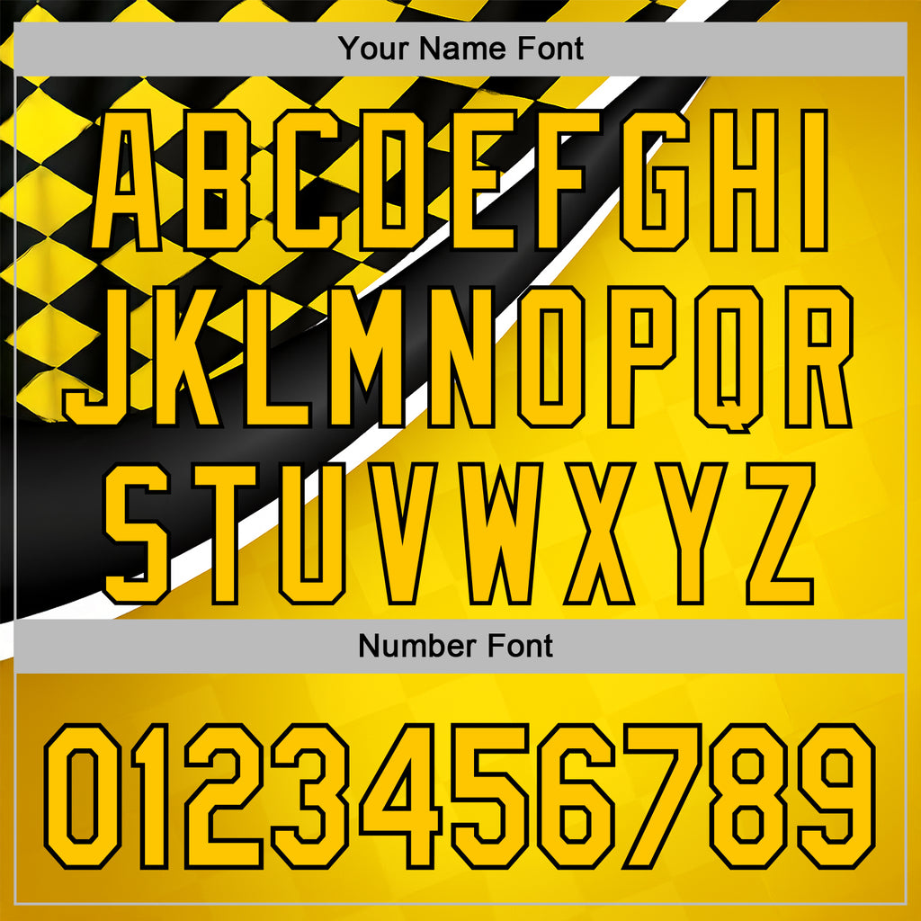 Custom Yellow Black-White 3D Pattern Design Formula Auto Car Racing Motorsport Sports Pullover Sweatshirt Hoodie