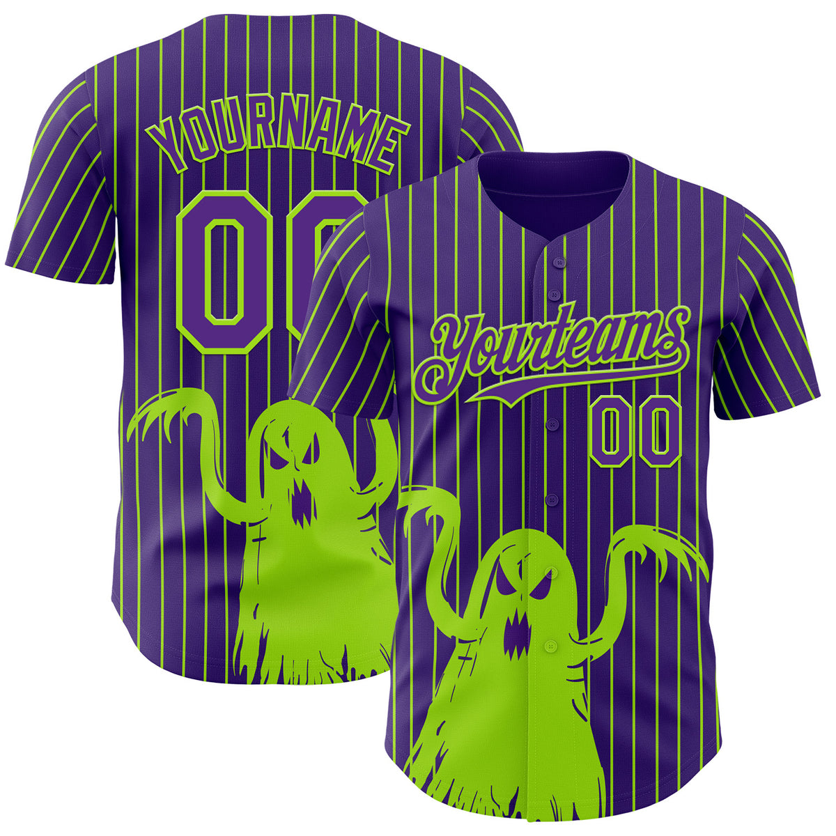 Custom 3D Halloween Spooky Party Costume Ideas Authentic Baseball ...