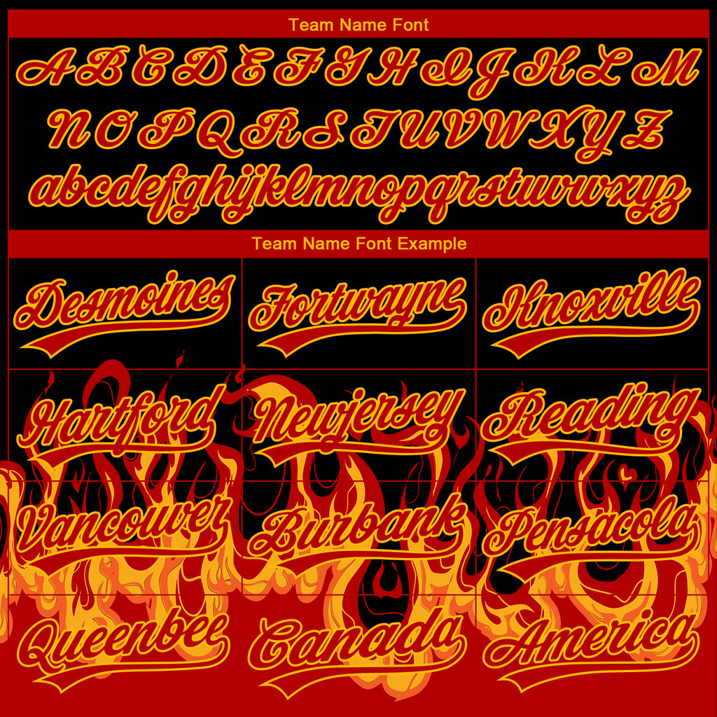 Custom Stitched Black Red-Yellow 3D Pattern Design Flame Sports Pullover Sweatshirt Hoodie
