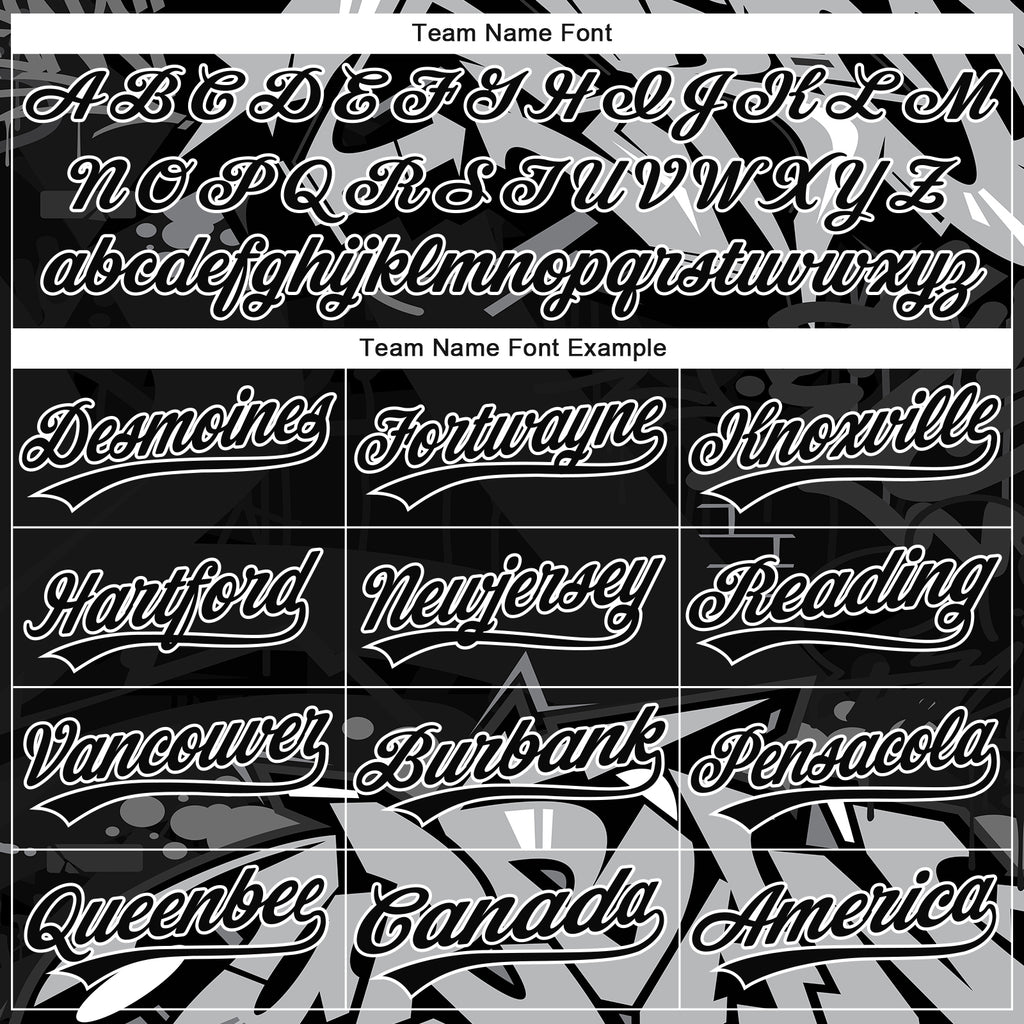 Custom Stitched Black Gray-White 3D Graffiti Splash Street Art Sports Pullover Sweatshirt Hoodie