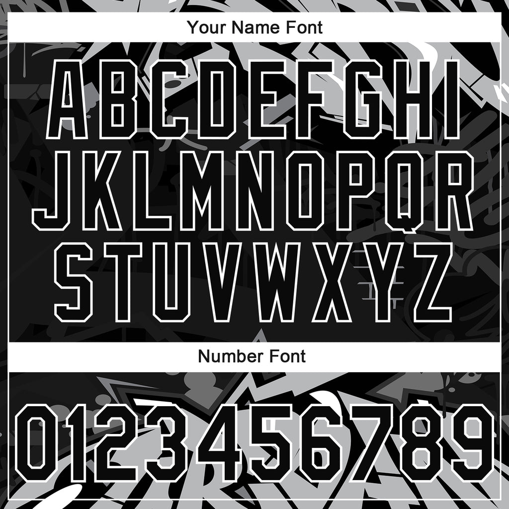 Custom Stitched Black Gray-White 3D Graffiti Splash Street Art Sports Pullover Sweatshirt Hoodie