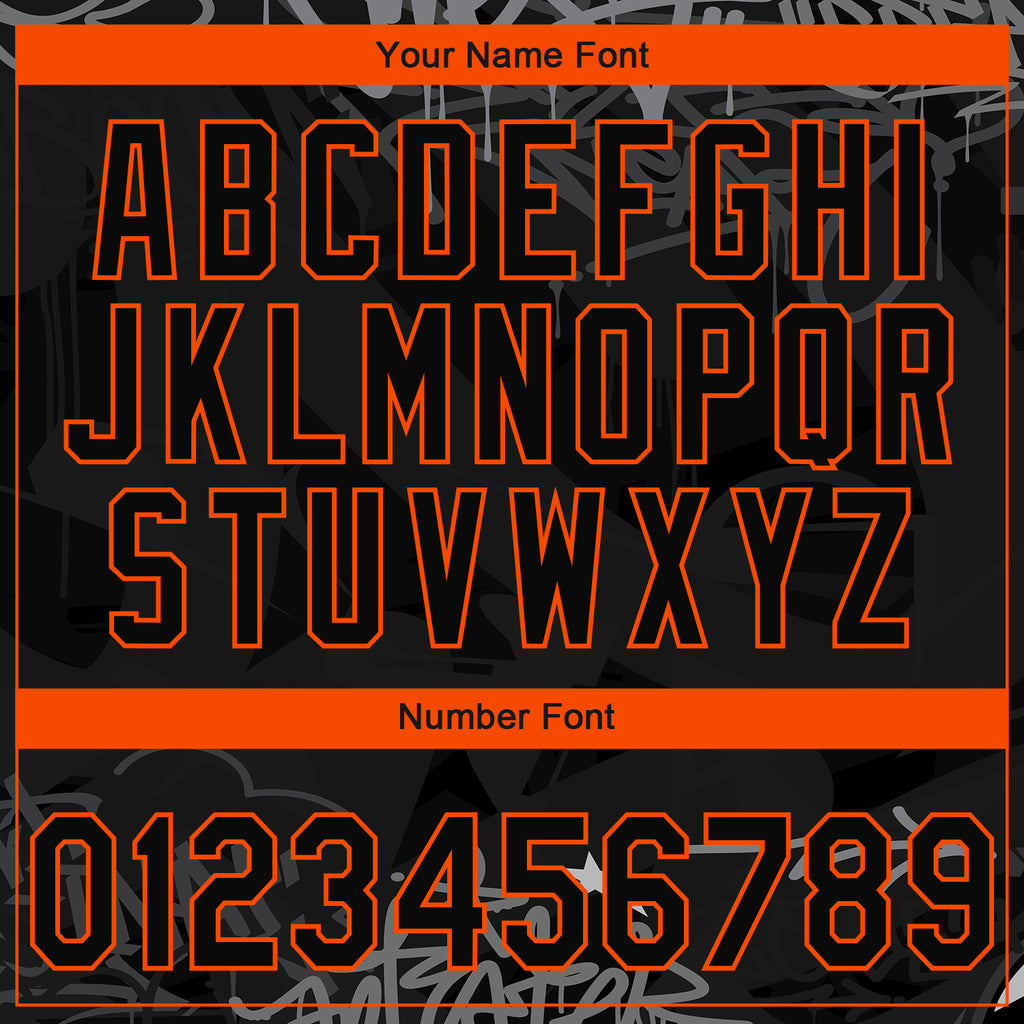 Custom Stitched Black Gray-Orange 3D Graffiti Splash Street Art Sports Pullover Sweatshirt Hoodie