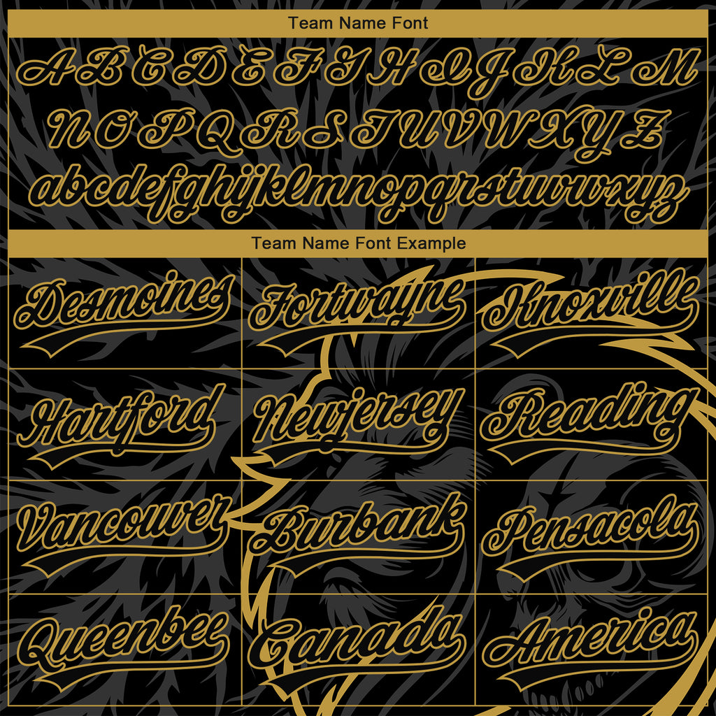 Custom Stitched Black Gray-Old Gold 3D Pattern Design Animal Lion Sports Pullover Sweatshirt Hoodie