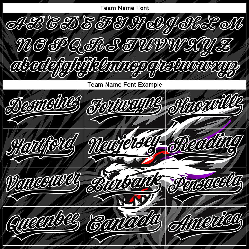 Custom Stitched Black Gray-White 3D Pattern Design Animal Wolf Sports Pullover Sweatshirt Hoodie