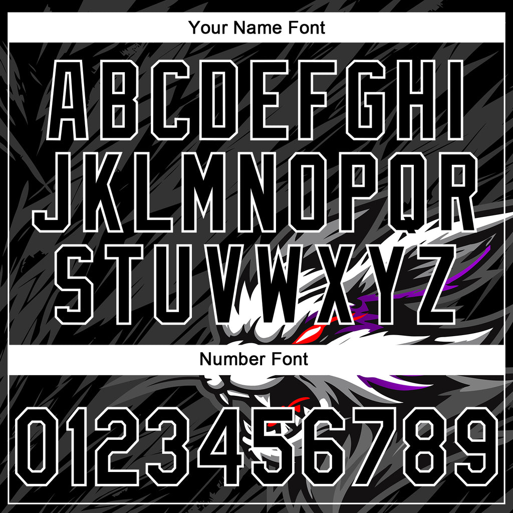 Custom Stitched Black Gray-White 3D Pattern Design Animal Wolf Sports Pullover Sweatshirt Hoodie