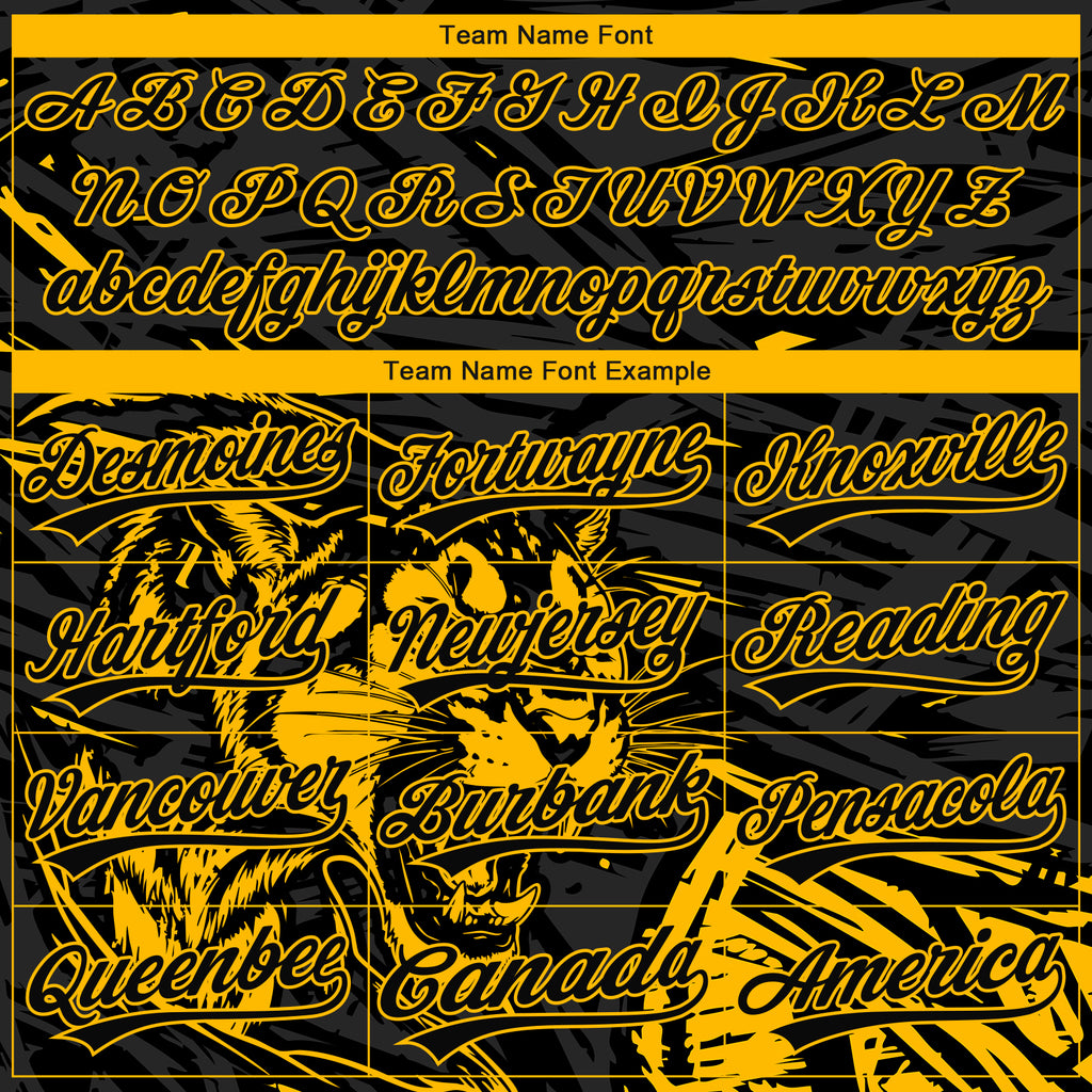 Custom Stitched Black Gold-Gray 3D Pattern Design Animal Tiger Sports Pullover Sweatshirt Hoodie