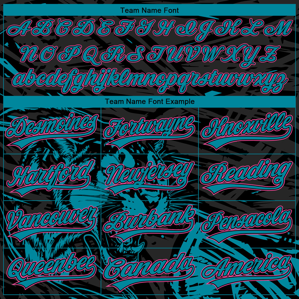 Custom Stitched Black Teal-Pink 3D Pattern Design Animal Tiger Sports Pullover Sweatshirt Hoodie