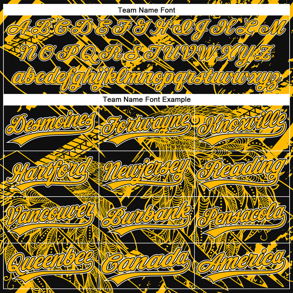 Custom Stitched Black Gold-White 3D Pattern Design Animal Eagle Sports Pullover Sweatshirt Hoodie