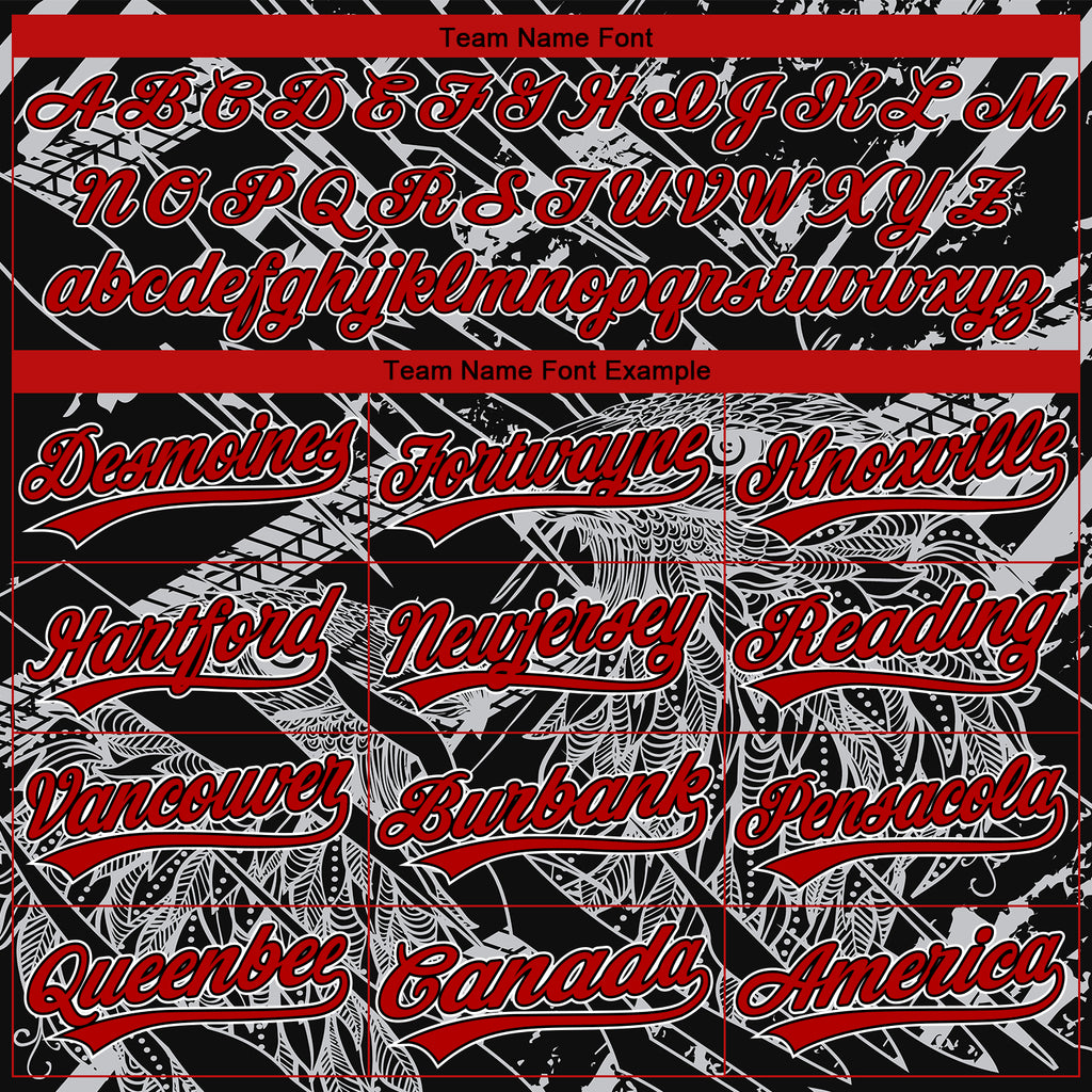 Custom Stitched Black Red Gray-White 3D Pattern Design Animal Eagle Sports Pullover Sweatshirt Hoodie