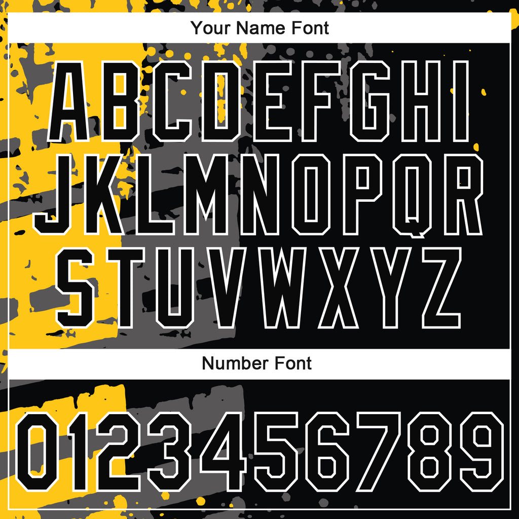 Custom Stitched Black Yellow Gray-White 3D Pattern Design Splash Sports Pullover Sweatshirt Hoodie