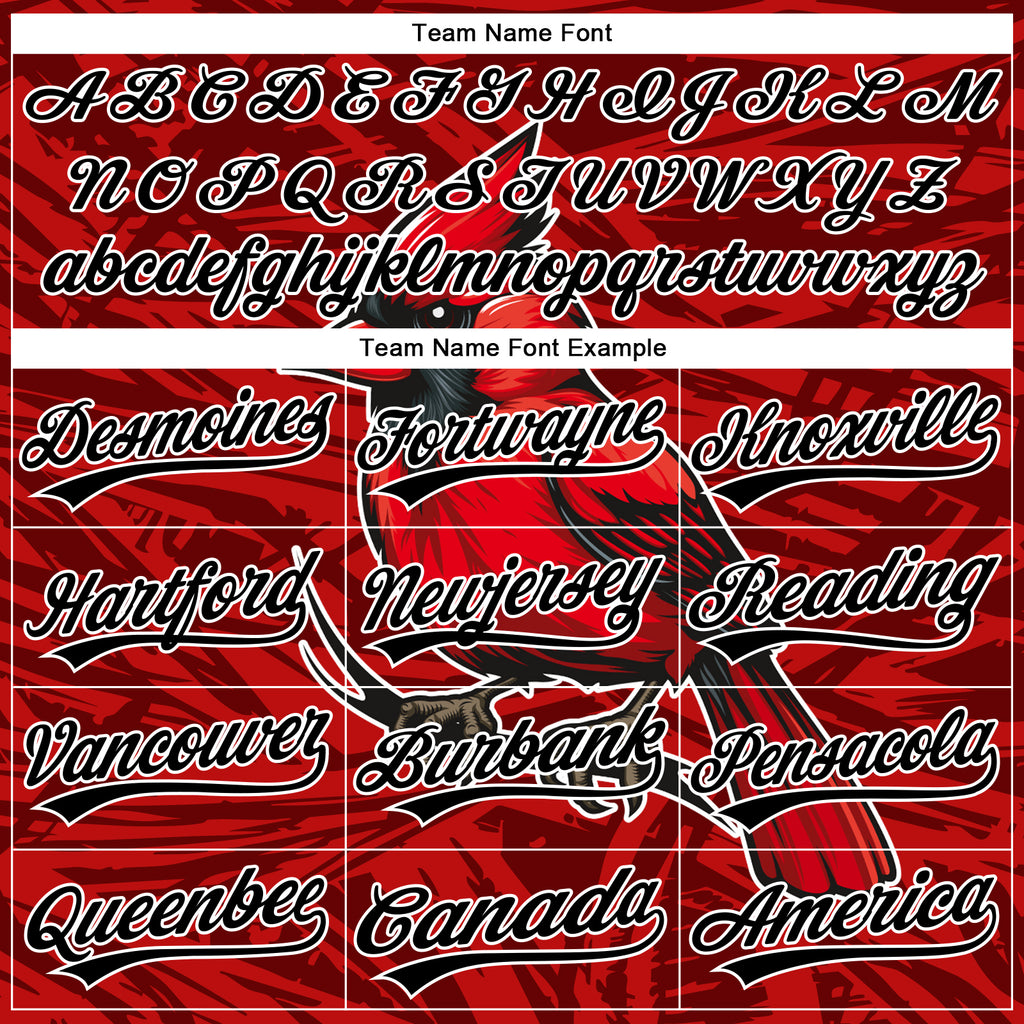 Custom Stitched Red Black Gray-White 3D Pattern Design Animal Cardinal Bird Sports Pullover Sweatshirt Hoodie