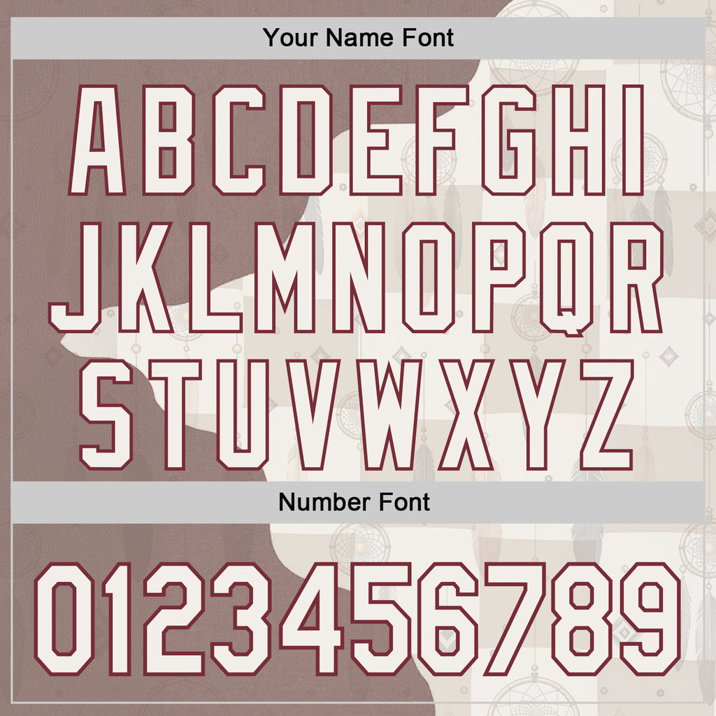 Custom Cream Burgundy 3D Pattern Design Ethnic Tribal Sportswear Pullover Sweatshirt Hoodie