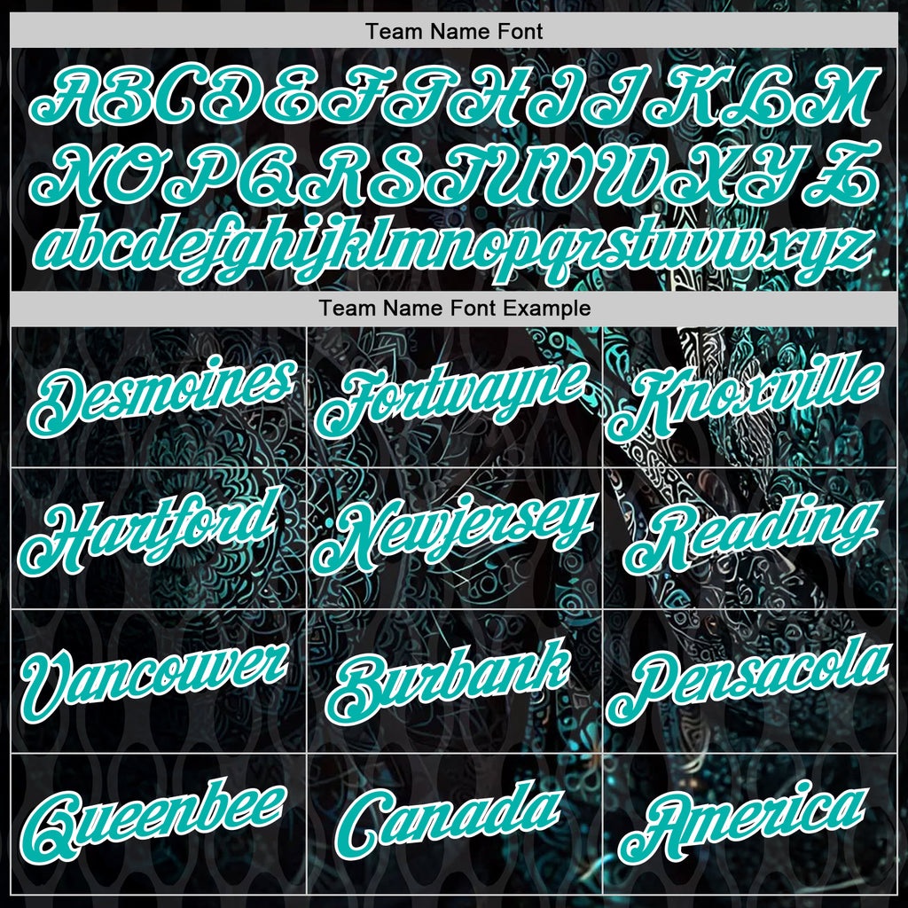 Custom Black Aqua-White 3D Pattern Design Ethnic Tribal Sportswear Pullover Sweatshirt Hoodie